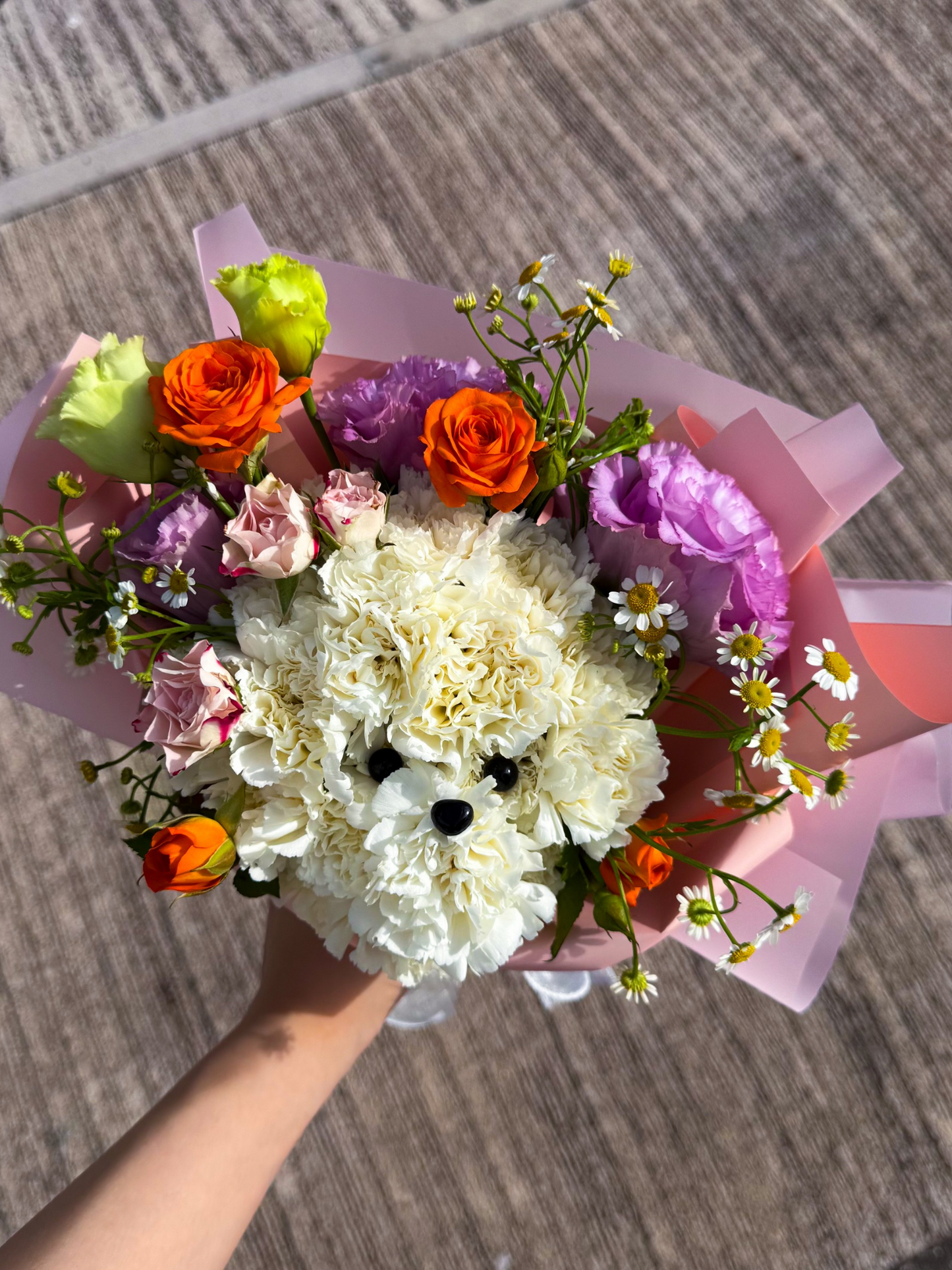 White Doggy | 白色小狗|花店 Flowers Florist|情人節花束 求婚花束