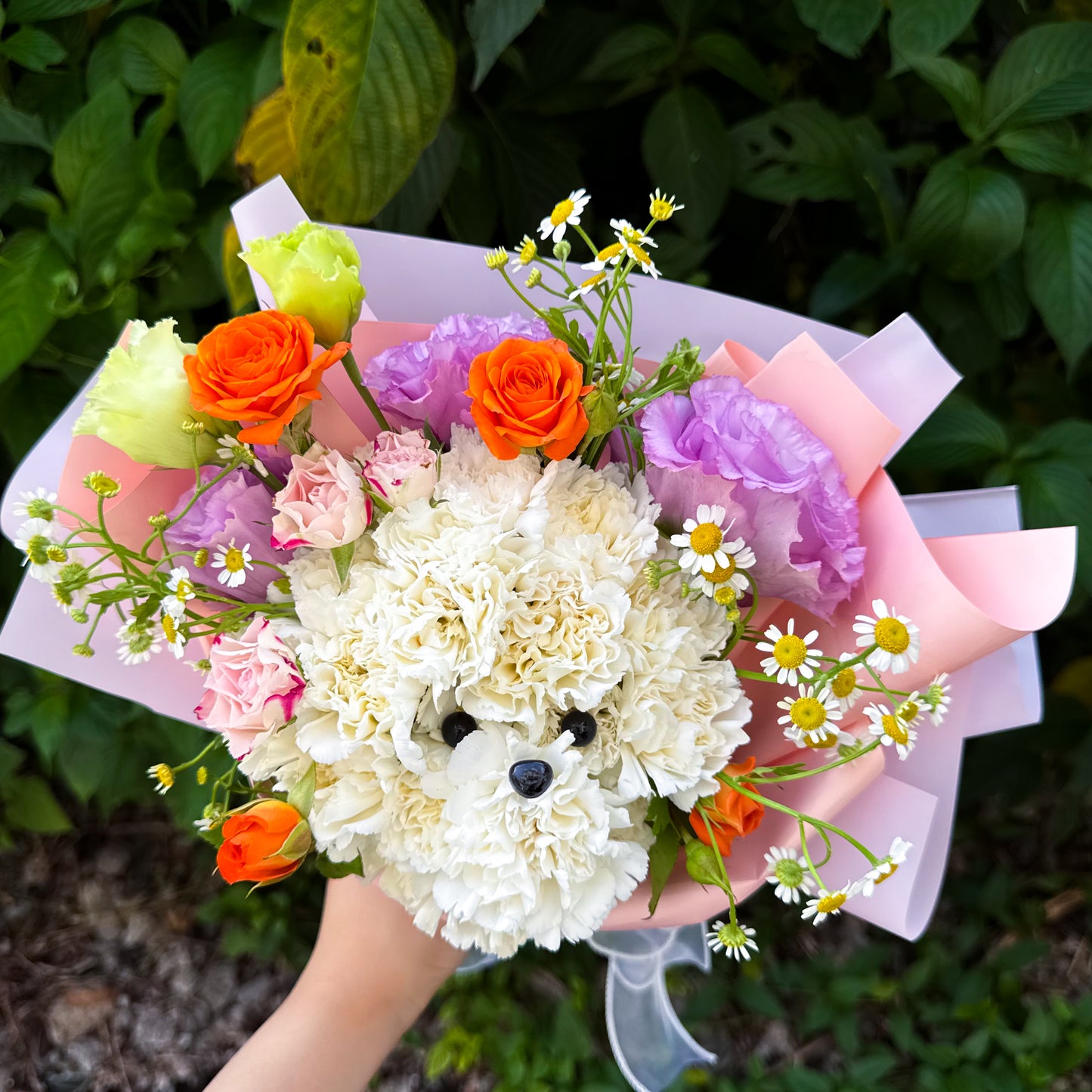 White Doggy | 白色小狗｜花店 Flowers Florist｜情人節花束 求婚花束