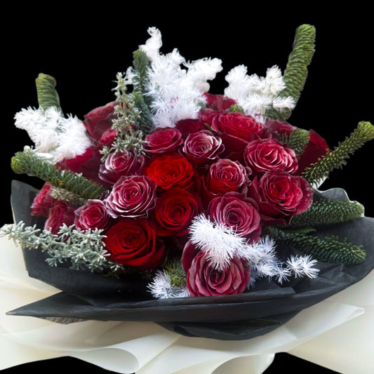 Christmas Snowflake Rose｜聖誕雪花玫瑰花束｜花店 Flowers Florist｜情人節花束 求婚花束